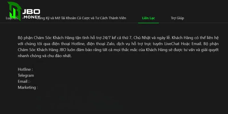 Liên Hệ JBO - Cách Để Kết Nối, Trao Đổi 24/24 Với Nhà Cái 6 Khách hàng lưu ý chỉ sử dụng các kênh liên hệ chính thức